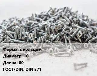 Шуруп с кольцом 10х80 ГОСТ: DIN 571
